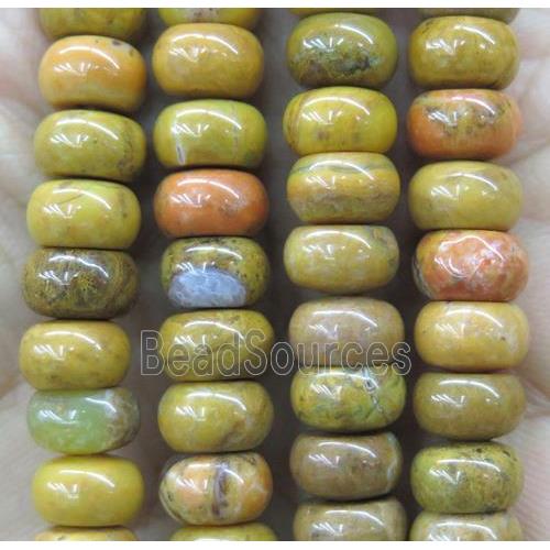 yellow Orpiment Jasper rondelle beads