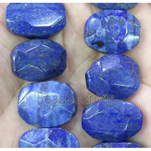 Lapis Lazuli beads, faceted oval, blue