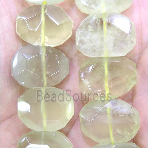 Lemon Quartz beads, faceted oval