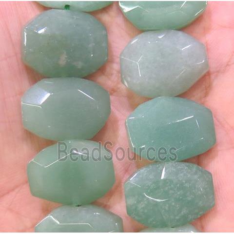 green aventurine beads, faceted oval