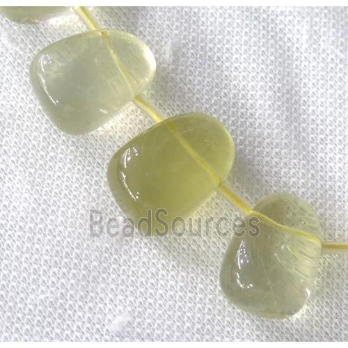 Lemon Quartz collar beads, teardrop, graduated, top-drilled, lt.yellow