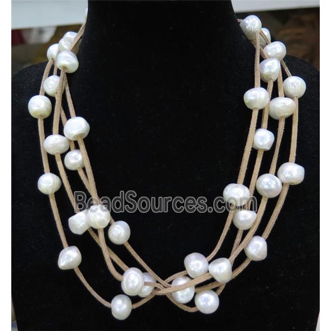 white freshwater pearl necklace with magnetic clasp