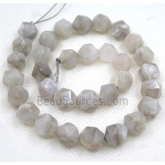 white Crazy Lace Agate Beads Cut Round