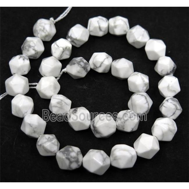 white howlite turquoise beads ball, starcut