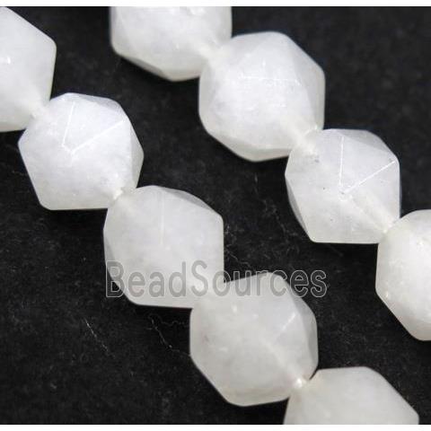 White Jade Beads Cutted Round