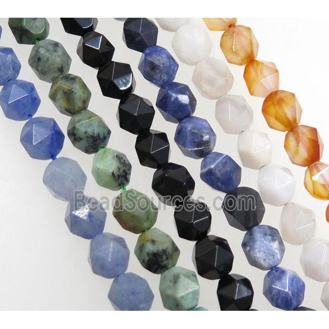 Mix Gemstone Beads Cutted Round