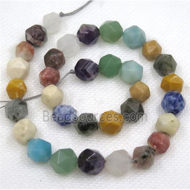 Mix Gemstone Beads Cutted Round