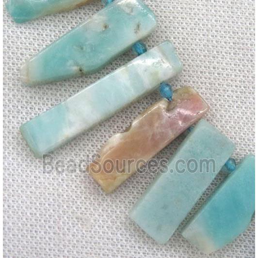 Amazonite collar bead, stick, freeform