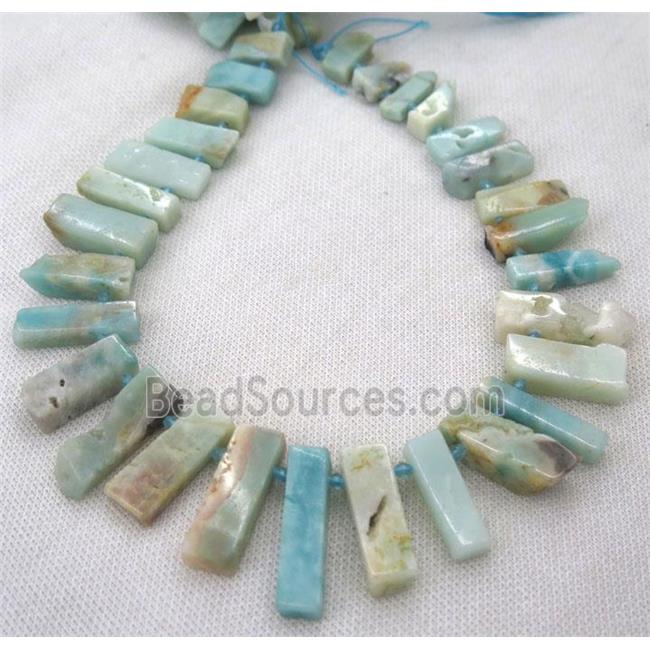 Amazonite collar bead, stick, freeform