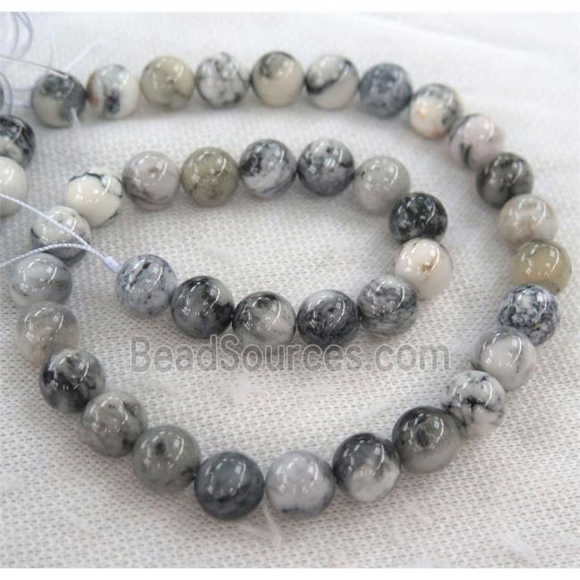 natural white and black Agate beads, round