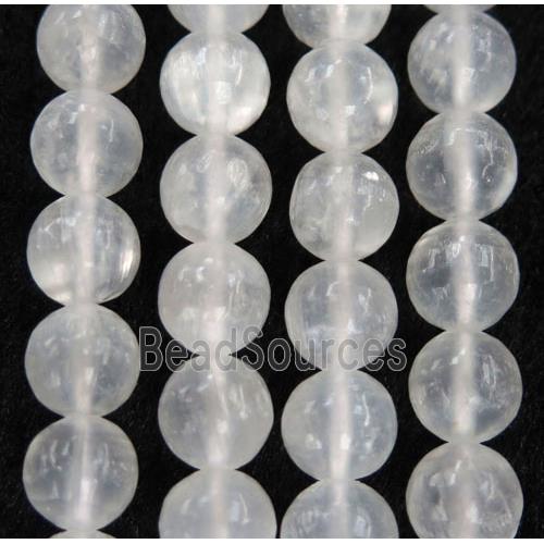 white Calcite beads, round