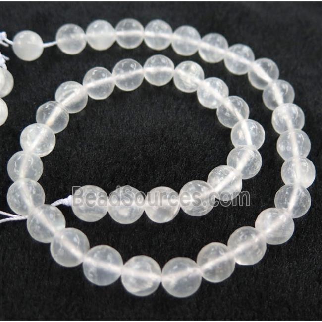 white Calcite beads, round