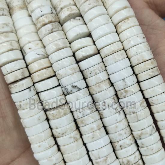 synthetic white turquoise beads, heishi