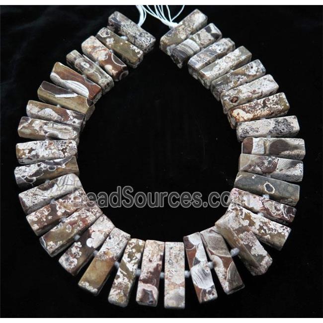 white Ocean Jasper collar beads, tube