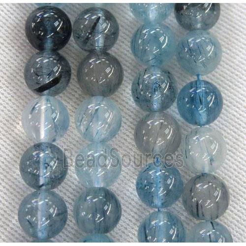 round blue Rutilated Quartz beads