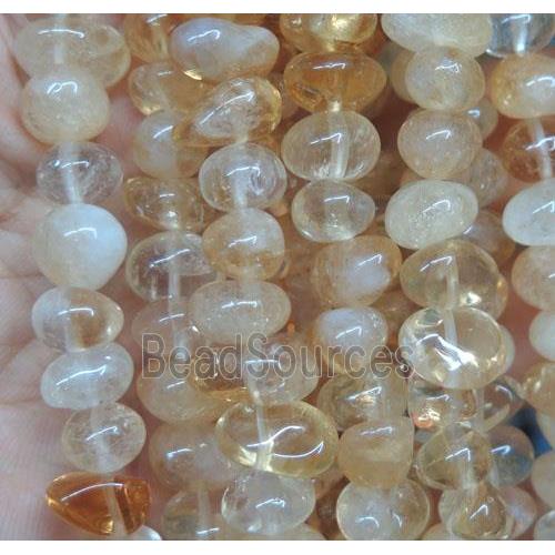 yellow Citrine chip bead, freeform