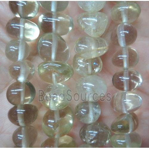 yellow smoky Quartz chip bead, freeform