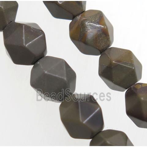 coffee jade ball bead, cut round