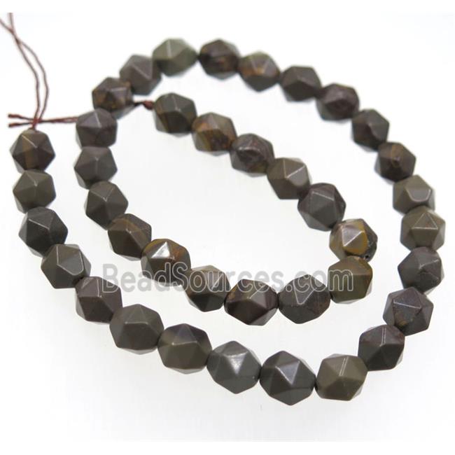 coffee jade ball bead, cut round