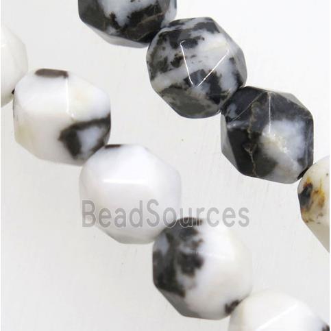 black Zebra Jasper Beads Cut Round