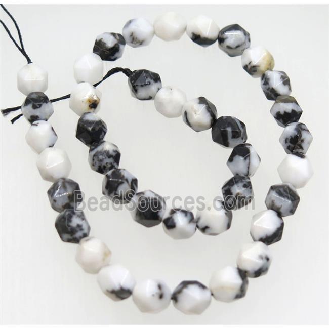 black Zebra Jasper Beads Cut Round