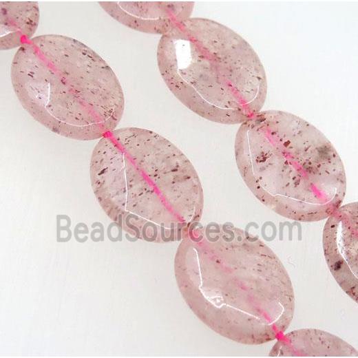 natural Strawberry Quartz beads, faceted oval