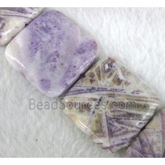 purple jasper beads, square