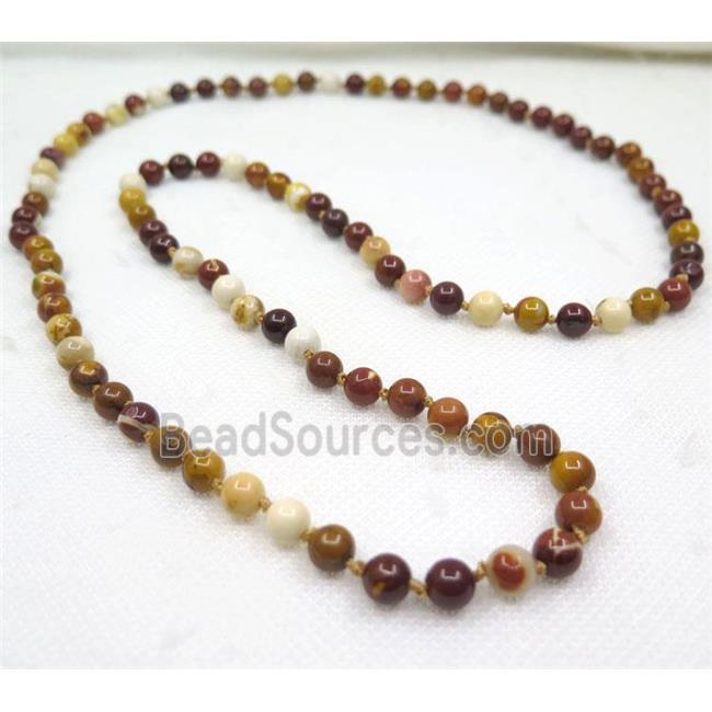 round mookaite beads knot Necklace Chain