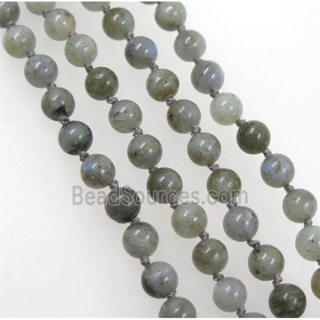 round Labradorite beads knot Necklace Chain