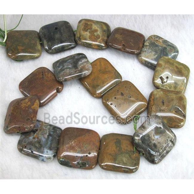 Ocean Agate beads, square