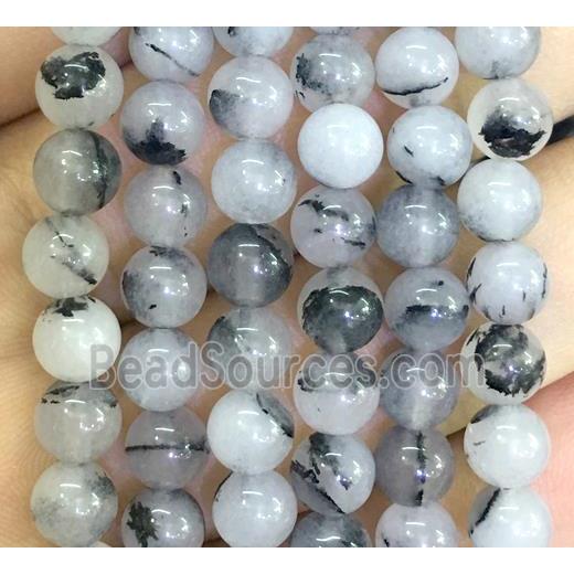 Heihua Jade stone beads, round