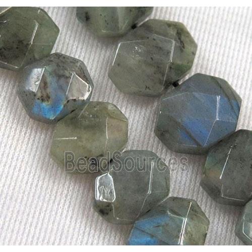 Labradorite bead, faceted oval