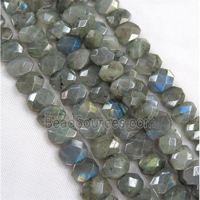 Labradorite bead, faceted oval