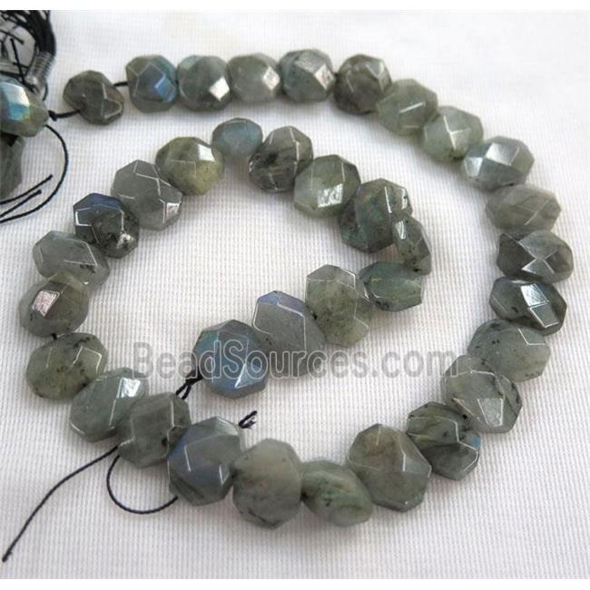 Labradorite bead, faceted oval