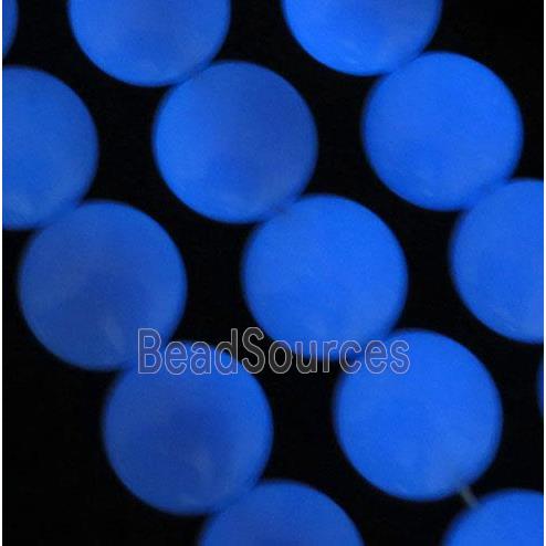 blue GlowStone beads, flatround