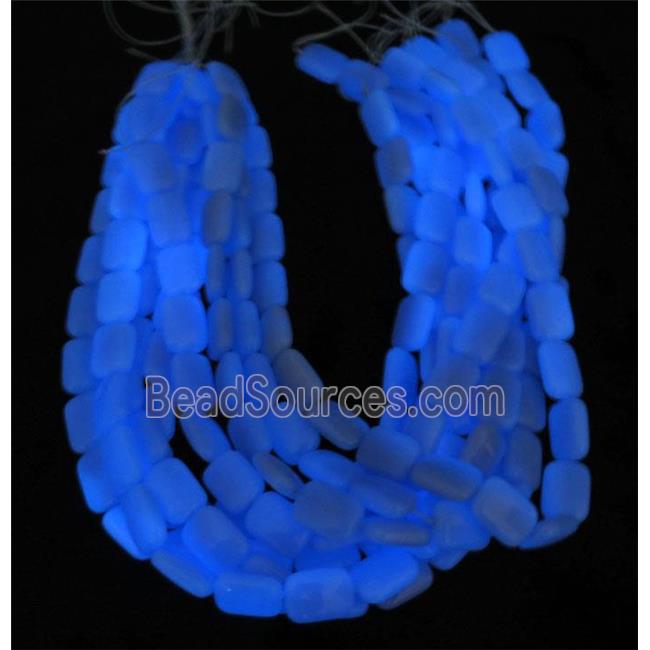 blue GlowStone rectangle beads