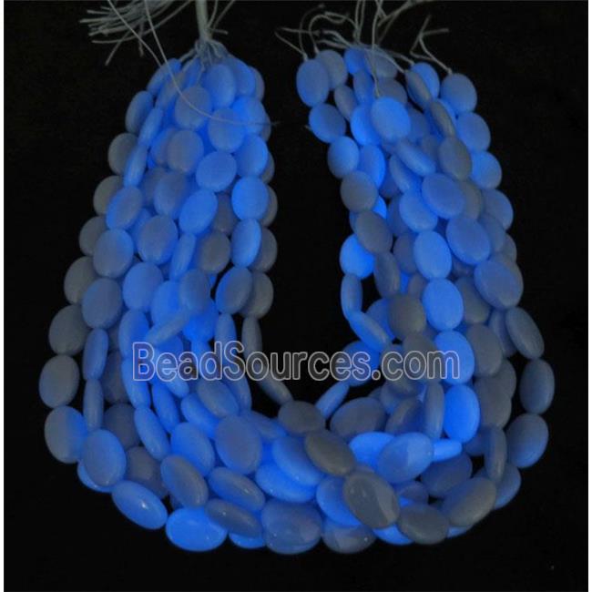 blue GlowStone oval beads