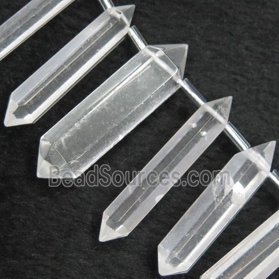 clear quartz bullet collar beads