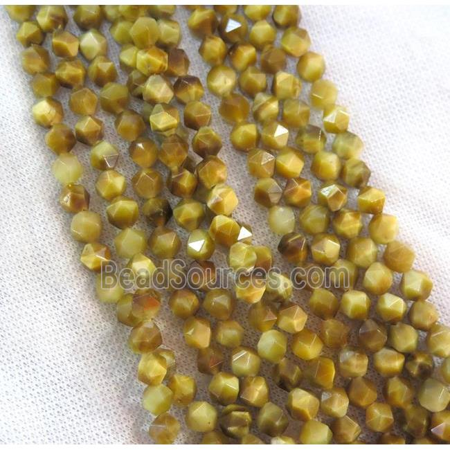 golden tiger eye stone ball beads, faceted round