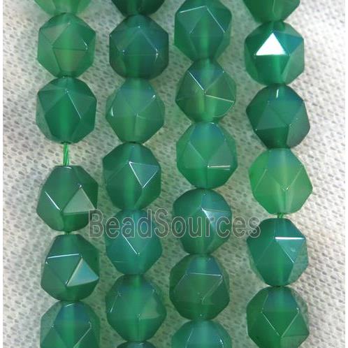 green agate beads ball, faceted round