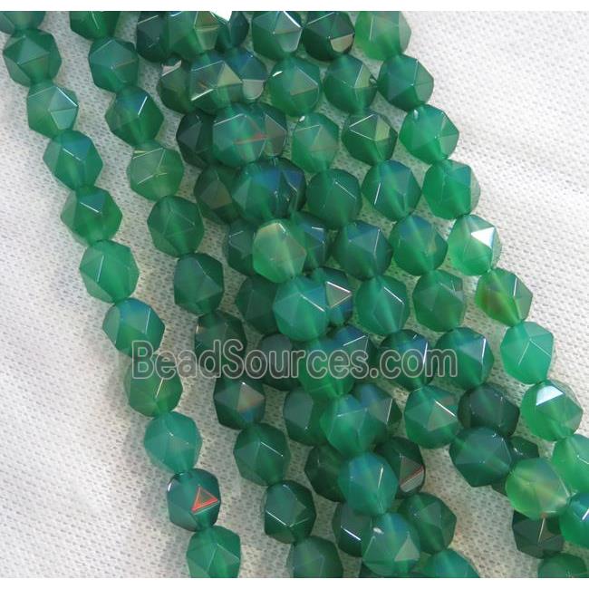 green agate beads ball, faceted round