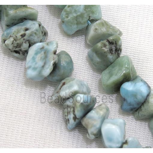 blue Larimar nugget beads, freeform