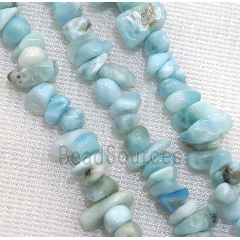 blue Larimar chip beads, freeform