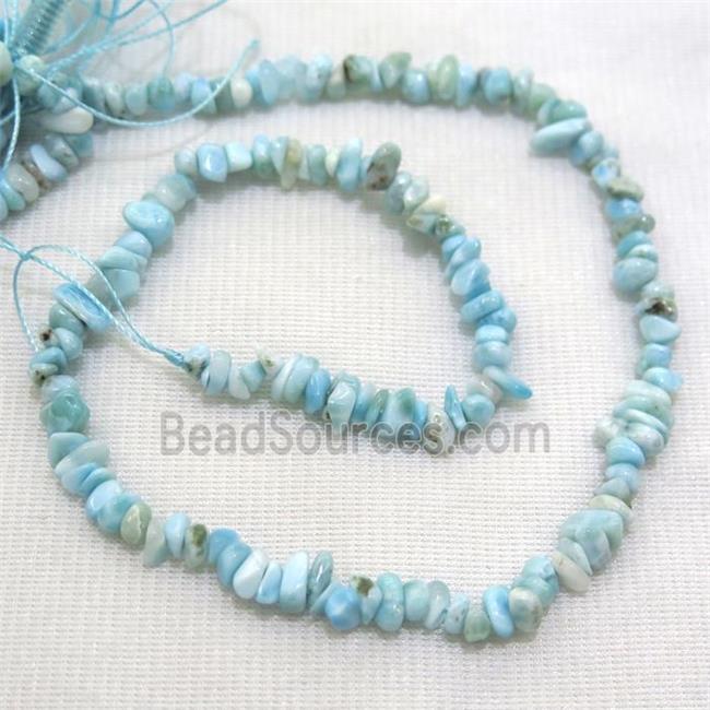 blue Larimar chip beads, freeform