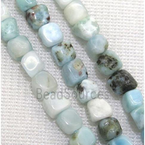 blue Larimar chip beads, freeform