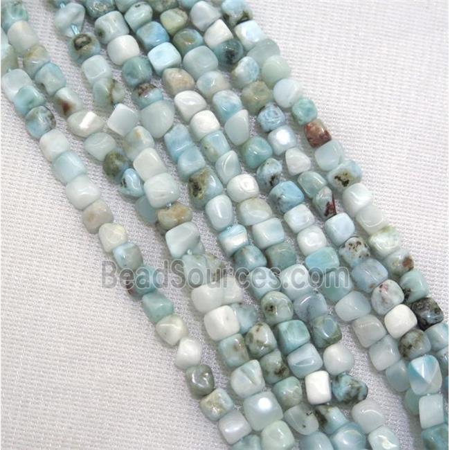 blue Larimar chip beads, freeform