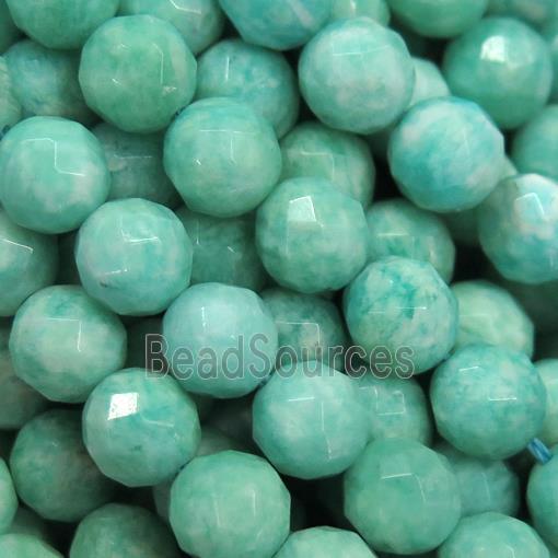 green Russian Amazonite beads, faceted round