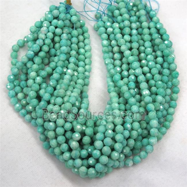 green Russian Amazonite beads, faceted round