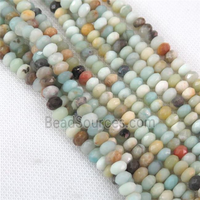 Amazonite beads, faceted rondelle