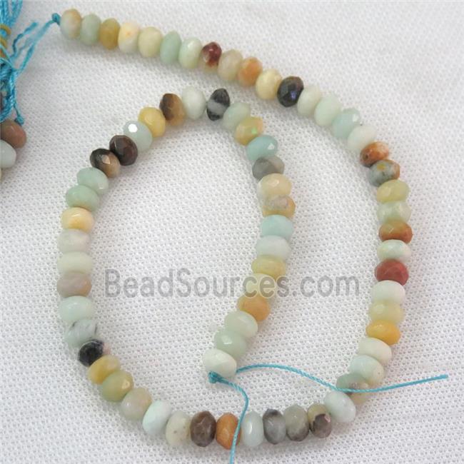 Amazonite beads, faceted rondelle